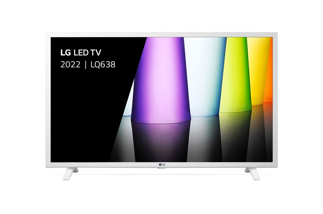 LG 32LQ63, Vue avant du téléviseur Full HD de LG avec image de remplissage et logo du produit, 32LQ63806LC