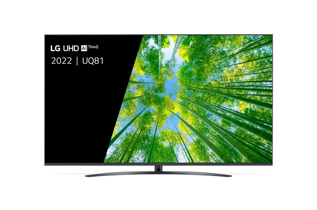 LG TÉLÉVISEUR UHD 4K, Vue avant du téléviseur UHD de LG avec image de remplissage et logo du produit, 70UQ81006LB