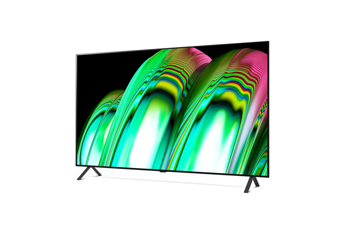 LG A2 65 inch, Vue latérale légèrement inclinée , OLED65A26LA, thumbnail 3