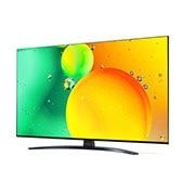 LG 43 pouces LG NanoCell NANO76 4K Smart TV - 43NANO766QA, vue de côté à 60 degrés avec image de remplissage, 43NANO766QA, thumbnail 3