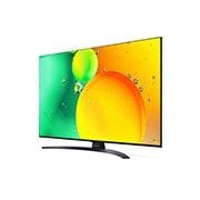 LG 43 pouces LG NanoCell NANO76 4K Smart TV - 43NANO766QA, vue de côté à 30 degrés avec image de remplissage, 43NANO766QA, thumbnail 4