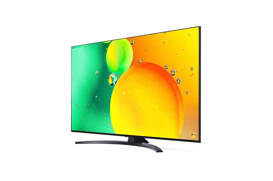 LG NanoCell, vue de côté à 60 degrés avec image de remplissage, 55NANO766QA, thumbnail 3