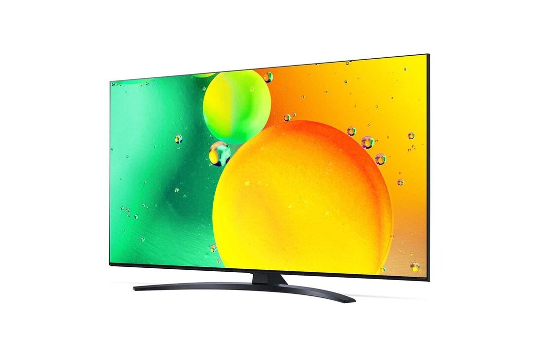 LG NanoCell, vue de côté à 30 degrés avec image de remplissage, 55NANO766QA, thumbnail 4