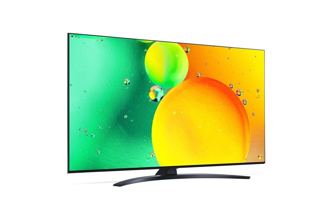 LG NanoCell, vue de côté à 30 degrés avec image de remplissage, 55NANO766QA, thumbnail 5