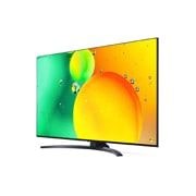 LG NanoCell, vue de côté à 60 degrés avec image de remplissage, 55NANO766QA, thumbnail 3