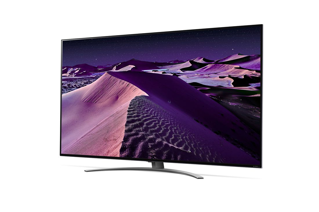 LG QNED86, vue de côté à 30 degrés avec image de remplissage, 65QNED866QA, thumbnail 3
