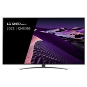 LG QNED86, Vue avant du téléviseur QNED de LG avec image de remplissage et logo du produit, 65QNED866QA, thumbnail 1