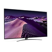 LG QNED86, vue de côté à 30 degrés avec image de remplissage, 65QNED866QA, thumbnail 6