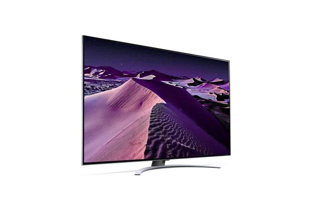 LG QNED87, vue de côté à 30 degrés avec image de remplissage, 65QNED876QB, thumbnail 6