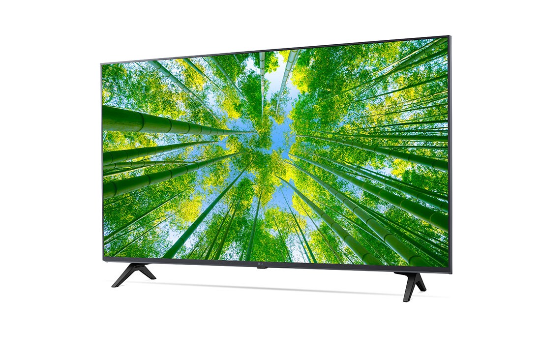 LG TÉLÉVISEUR UHD 4K, vue de côté à 30 degrés avec image de remplissage, 43UQ80006LB, thumbnail 3