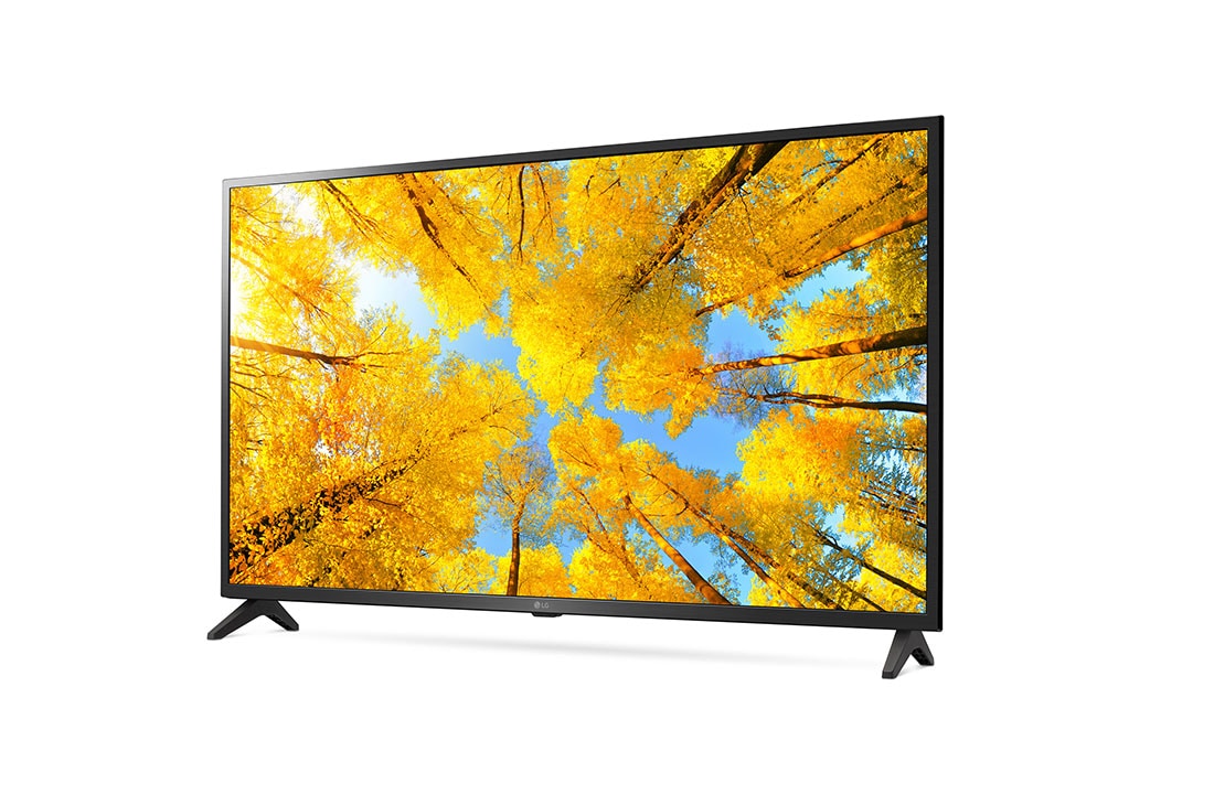 LG TÉLÉVISEUR UHD 4K, vue de côté à 30 degrés avec image de remplissage, 43UQ75006LF, thumbnail 3
