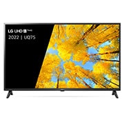 LG TÉLÉVISEUR UHD 4K, Vue avant du téléviseur UHD de LG avec image de remplissage et logo du produit, 43UQ75006LF, thumbnail 1