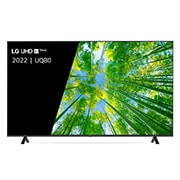 LG TÉLÉVISEUR UHD 4K, Vue avant du téléviseur UHD de LG avec image de remplissage et logo du produit, 75UQ80006LB, thumbnail 1
