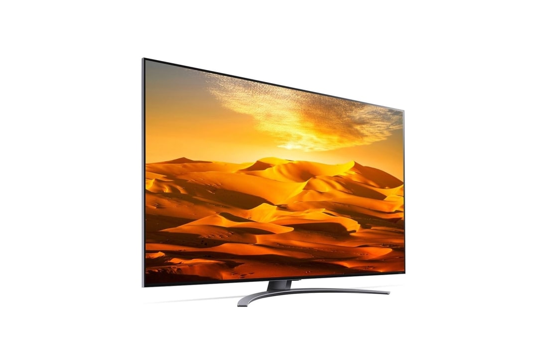 LG QNED91, vue de côté à 30 degrés avec image de remplissage, 65QNED916QA, thumbnail 6