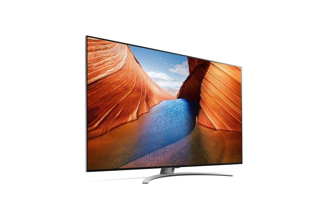 LG QNED99, vue de côté à 30 degrés avec image de remplissage, 65QNED996QB, thumbnail 6