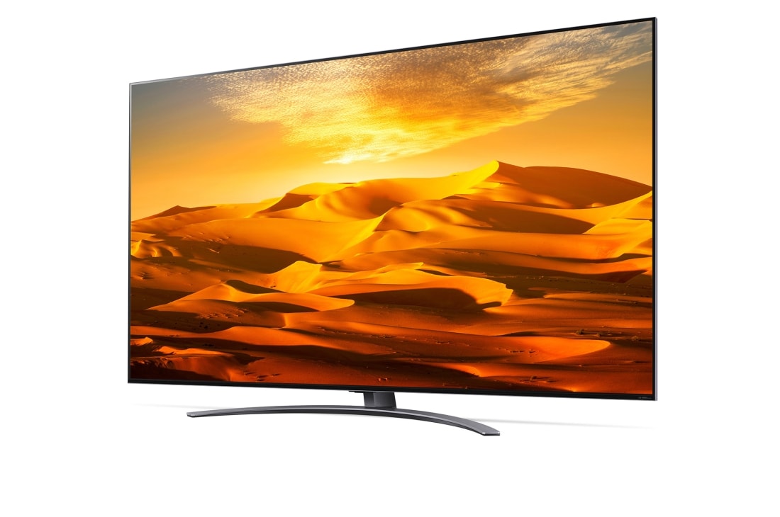 LG 75 pouces LG QNED91 MiniLED 4K Smart TV - 75QNED916QA, vue de côté à 15 degrés avec image de remplissage, 75QNED916QA, thumbnail 3