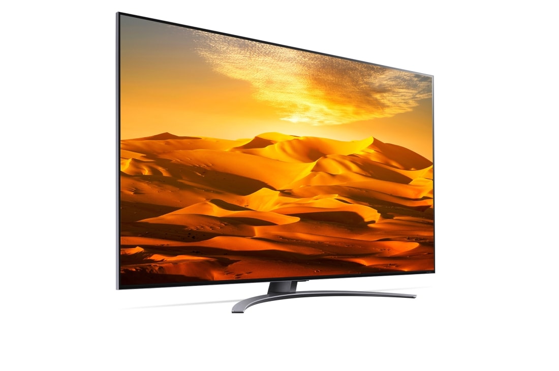 LG 75 pouces LG QNED91 MiniLED 4K Smart TV - 75QNED916QA, vue de côté à 30 degrés avec image de remplissage, 75QNED916QA, thumbnail 5