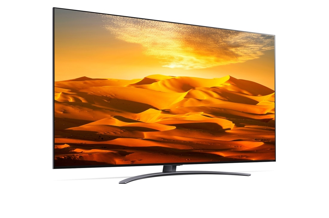 LG 75 pouces LG QNED91 MiniLED 4K Smart TV - 75QNED916QA, vue de côté à 15 degrés avec image de remplissage, 75QNED916QA, thumbnail 6