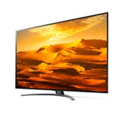 LG 75 pouces LG QNED91 MiniLED 4K Smart TV - 75QNED916QA, vue de côté à 30 degrés avec image de remplissage, 75QNED916QA, thumbnail 4