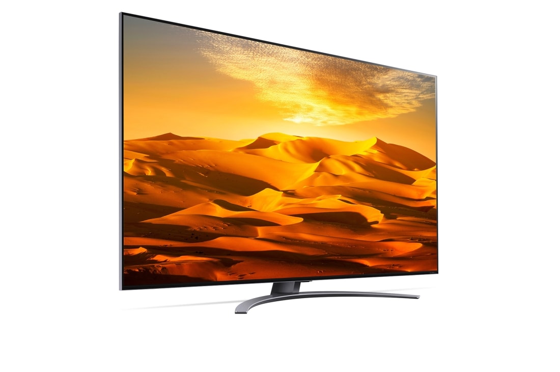 LG QNED91, vue de côté à 30 degrés avec image de remplissage, 86QNED916QA, thumbnail 5
