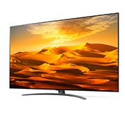 LG QNED91, vue de côté à 15 degrés avec image de remplissage, 86QNED916QA, thumbnail 3