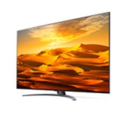 LG QNED91, vue de côté à 30 degrés avec image de remplissage, 86QNED916QA, thumbnail 4