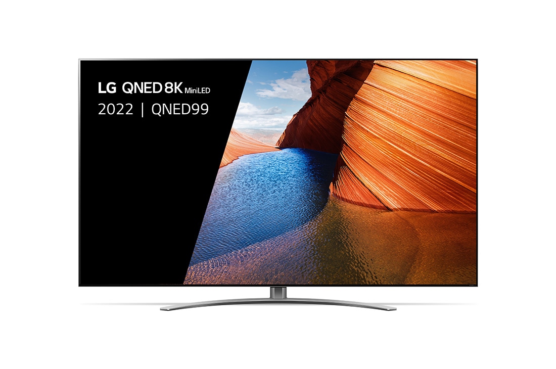 LG QNED99, vue de face avec image de remplissage, 86QNED996QB