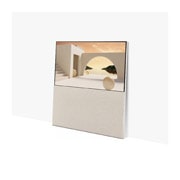 LG OLED | Object Collection Easel, Easel vu de face en mode Line View, légèrement incliné vers la gauche et au ras du mur., 65ART90E6QA, thumbnail 4