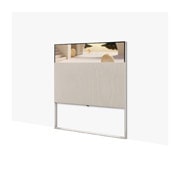 LG OLED | Object Collection Easel, Easel vu de face en mode Full View, avec une image d’architecture de couleur beige à l’écran., 65ART90E6QA, thumbnail 5