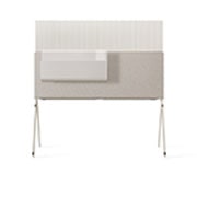 LG OLED | Objet Collection Posé, Posé vu de derrière avec l’organisateur de câbles et d’accessoires placé sur l’étagère média., 48LX1Q6LA, thumbnail 7