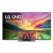 LG 55 pouces LG QNED82 4K UHD Smart TV - 55QNED826RE, Vue avant du téléviseur QNED de LG avec image de remplissage et logo du produit, 55QNED826RE, thumbnail 1