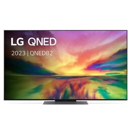 Vue avant du téléviseur QNED de LG avec image de remplissage et logo du produit2