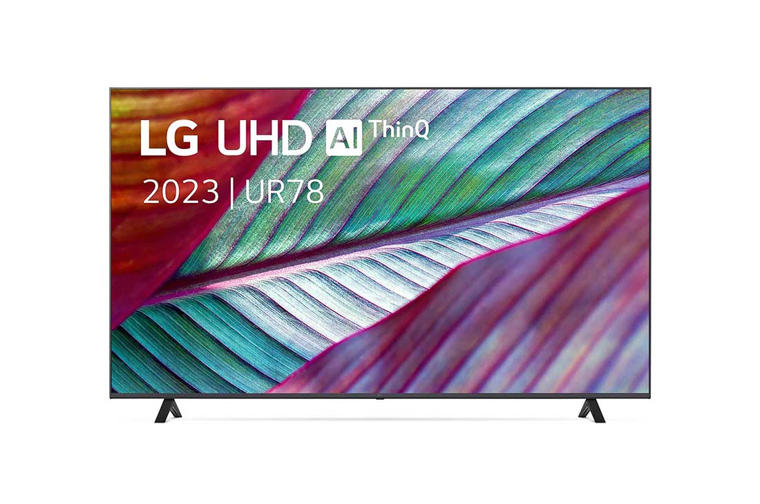 LG UHD UR78 75'' 4K Smart TV 2023 , Vue avant du téléviseur UHD de LG, 75UR78006LK