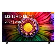 LG UHD UR80 65'' 4K Smart TV 2023, Vue avant du téléviseur UHD de LG, 65UR80006LJ, thumbnail 1