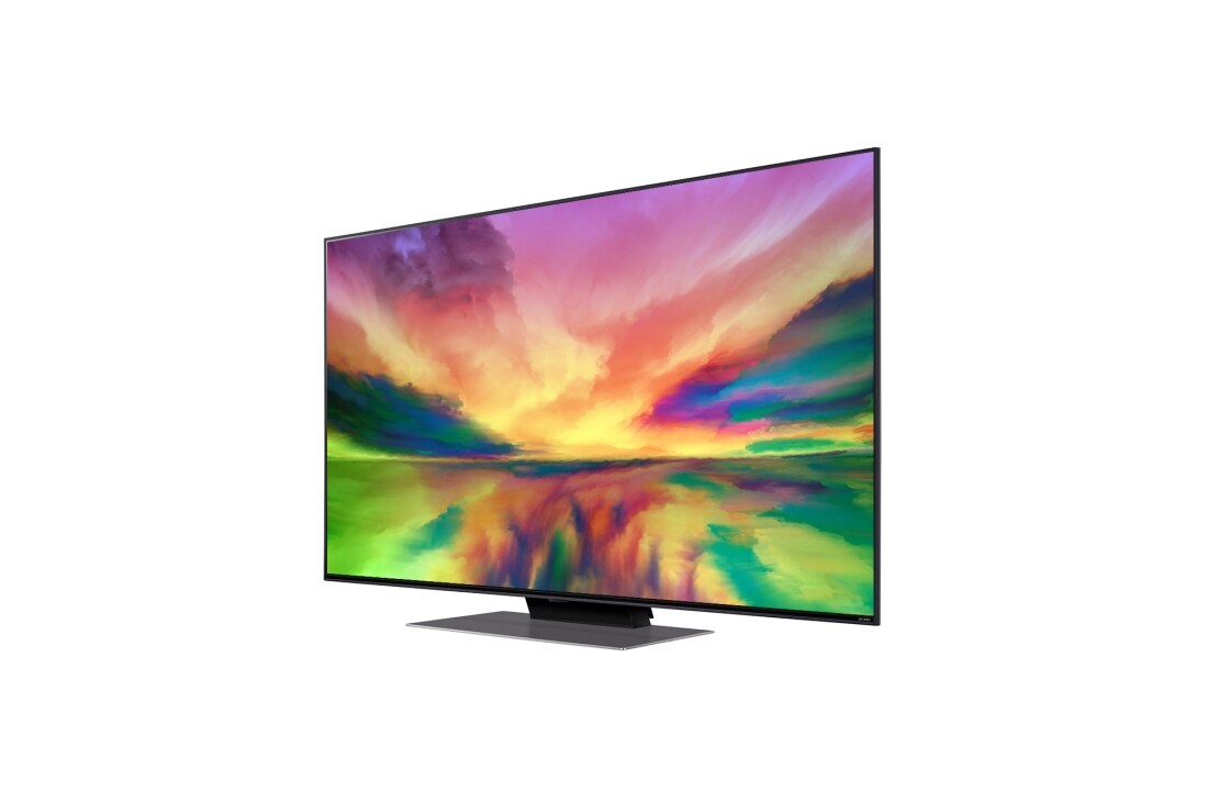LG QNED81R, vue de côté à 30 degrés avec image de remplissage, 50QNED816RE, thumbnail 4