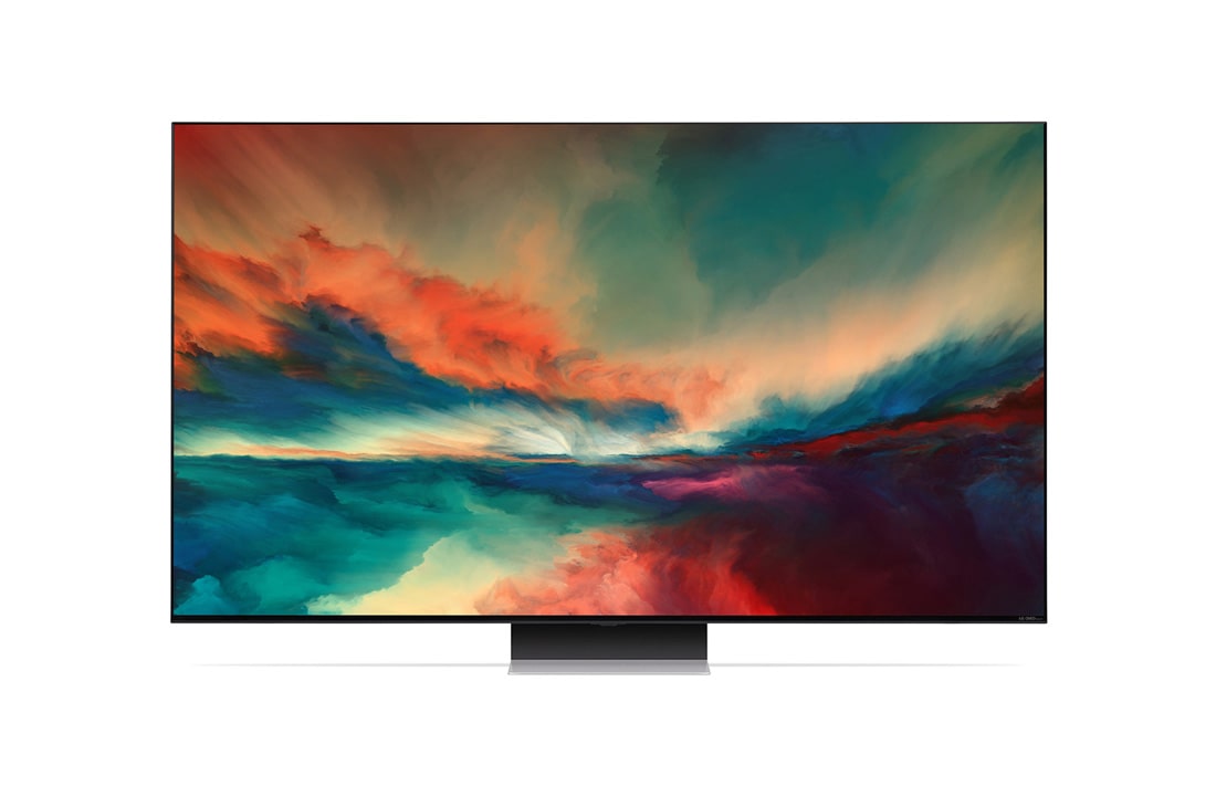 LG Smart TV LG QNED Mini LED 86 86 pouces 4K, 2023, Vue avant du téléviseur QNED de LG avec image de remplissage et logo du produit, 86QNED866RE, thumbnail 2