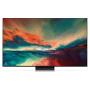 LG 55 pouces LG QNED86 MiniLED 4K Smart TV - 55QNED866RE, Vue avant du téléviseur QNED de LG avec image de remplissage et logo du produit, 55QNED866RE, thumbnail 2