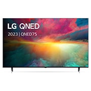 LG 50 pouces LG QNED75 4K UHD Smart TV - 50QNED756RA, Vue avant du téléviseur QNED de LG avec image de remplissage et logo du produit, 50QNED756RA, thumbnail 1