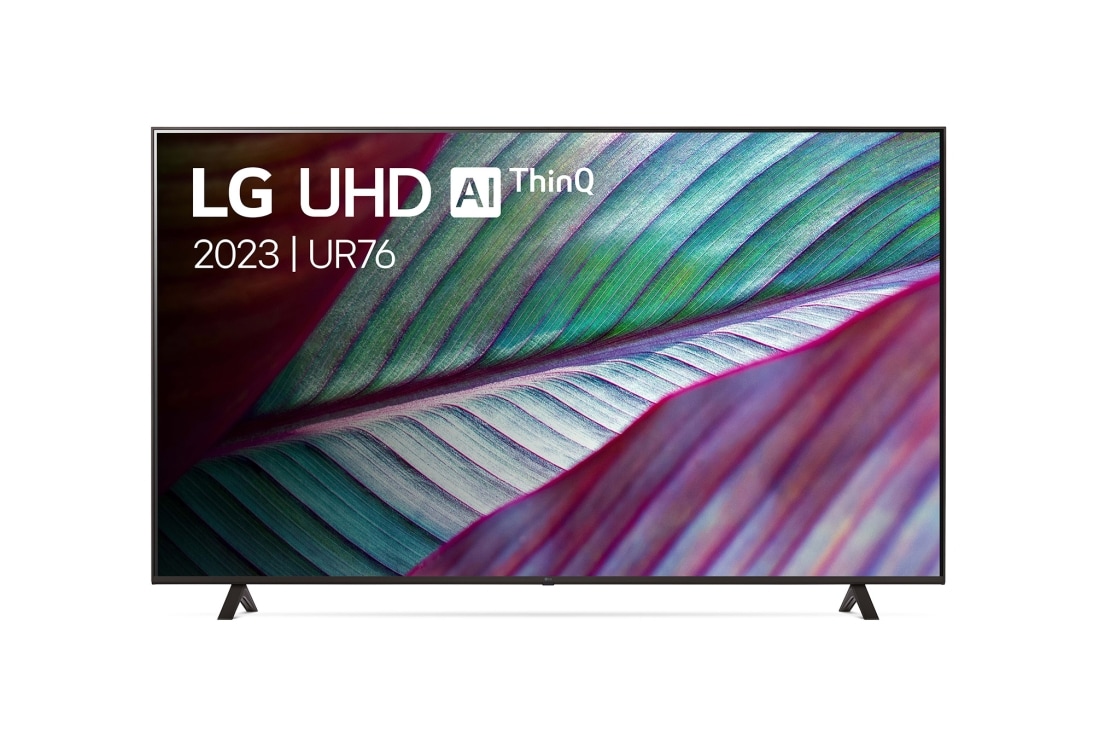 LG UHD UR76 86'' 4K Smart TV 2023, Vue avant du téléviseur UHD de LG, 86UR76006LC
