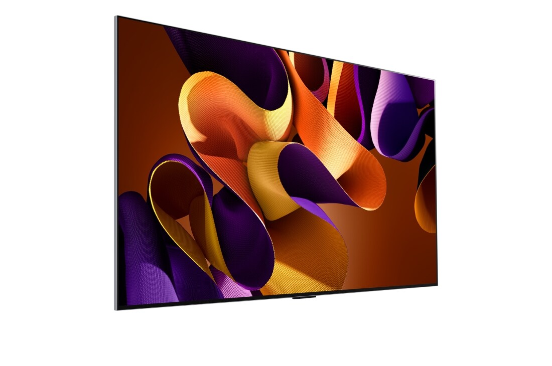 LG 55 pouces LG OLED evo AI G4 4K Smart TV OLED55G4, Vue latérale légèrement inclinée vers la droite du LG OLED evo TV, OLED G4 sur le mur, OLED55G45LW, thumbnail 5