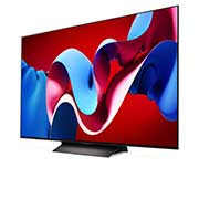 LG 55 pouces LG OLED evo AI C4 4K Smart TV OLED55C4, Vue latérale légèrement inclinée vers la gauche du LG OLED evo TV, OLED C4, OLED55C46LA, thumbnail 4