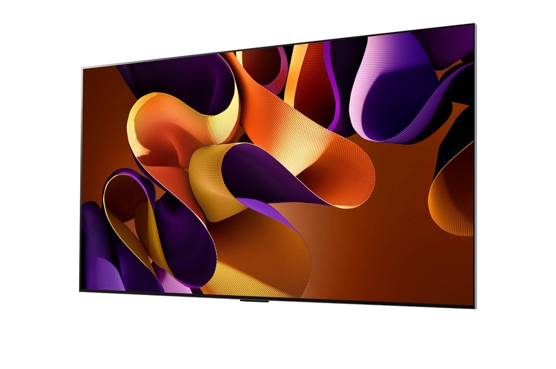 LG 65 pouces LG OLED evo AI G4 4K Smart TV OLED65G4, Vue latérale légèrement inclinée vers la gauche du LG OLED evo TV, OLED G4 sur le mur, OLED65G45LW, thumbnail 3