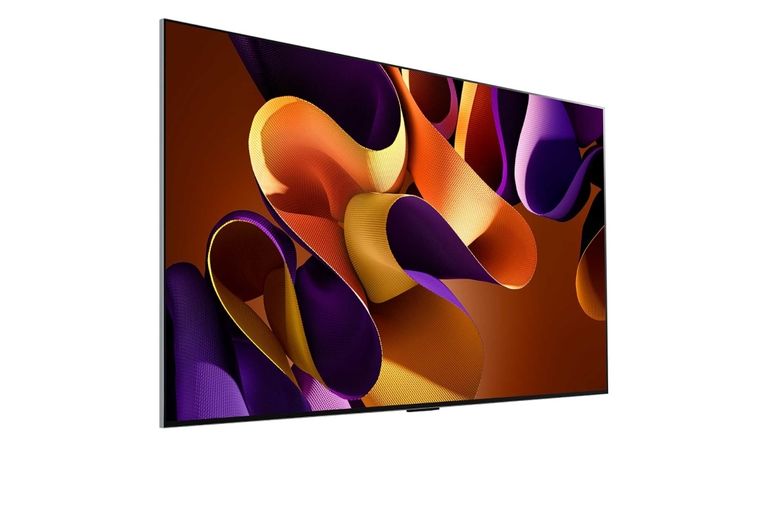LG 65 pouces LG OLED evo AI G4 4K Smart TV OLED65G4, Vue latérale légèrement inclinée vers la droite du LG OLED evo TV, OLED G4 sur le mur, OLED65G45LW, thumbnail 5
