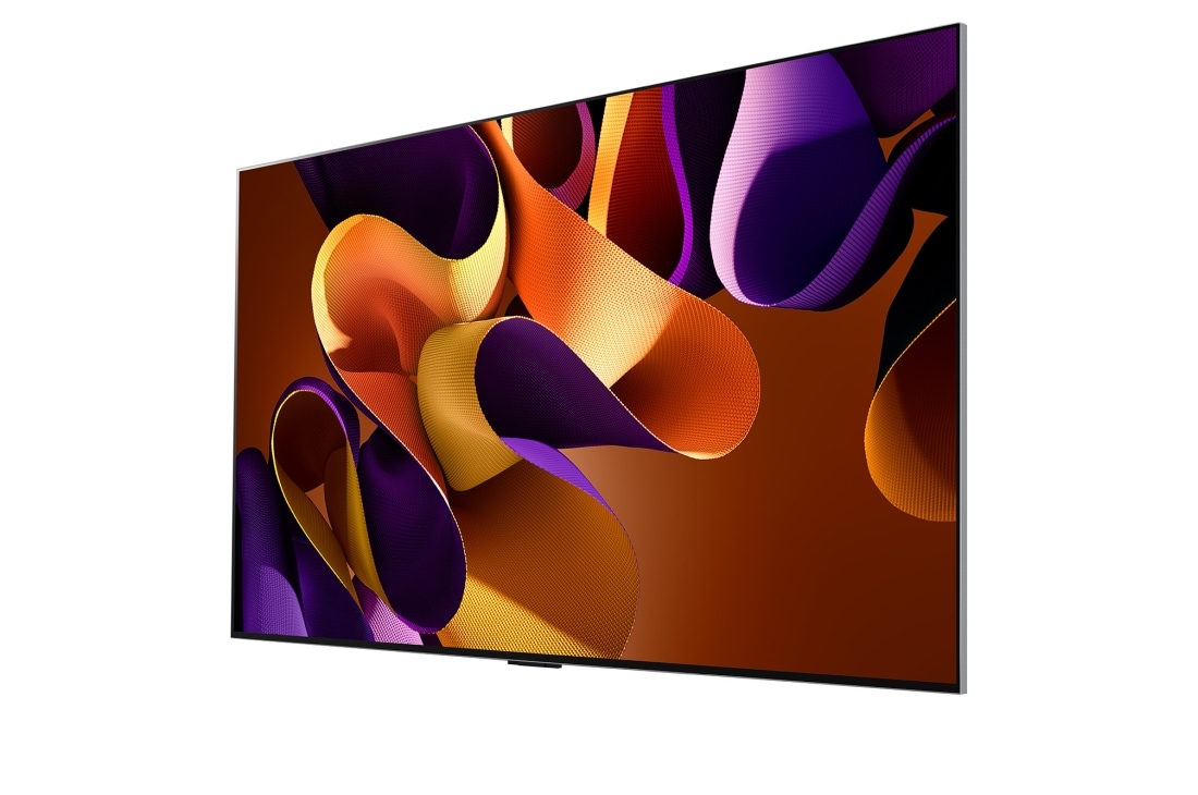 LG 83 pouces LG OLED evo AI G4 4K Smart TV OLED83G4, Vue latérale vers la droite du LG OLED evo TV, OLED G4 sur le mur, OLED83G45LW, thumbnail 4