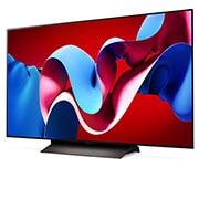 LG 48 pouces LG OLED evo AI C4 4K Smart TV OLED48C4, Vue latérale à partir de la gauche du LG OLED evo TV, OLED C4, OLED48C46LA, thumbnail 3