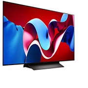 LG 48 pouces LG OLED evo AI C4 4K Smart TV OLED48C4, Vue latérale vers la droite du LG OLED evo TV, OLED C4, OLED48C46LA, thumbnail 6