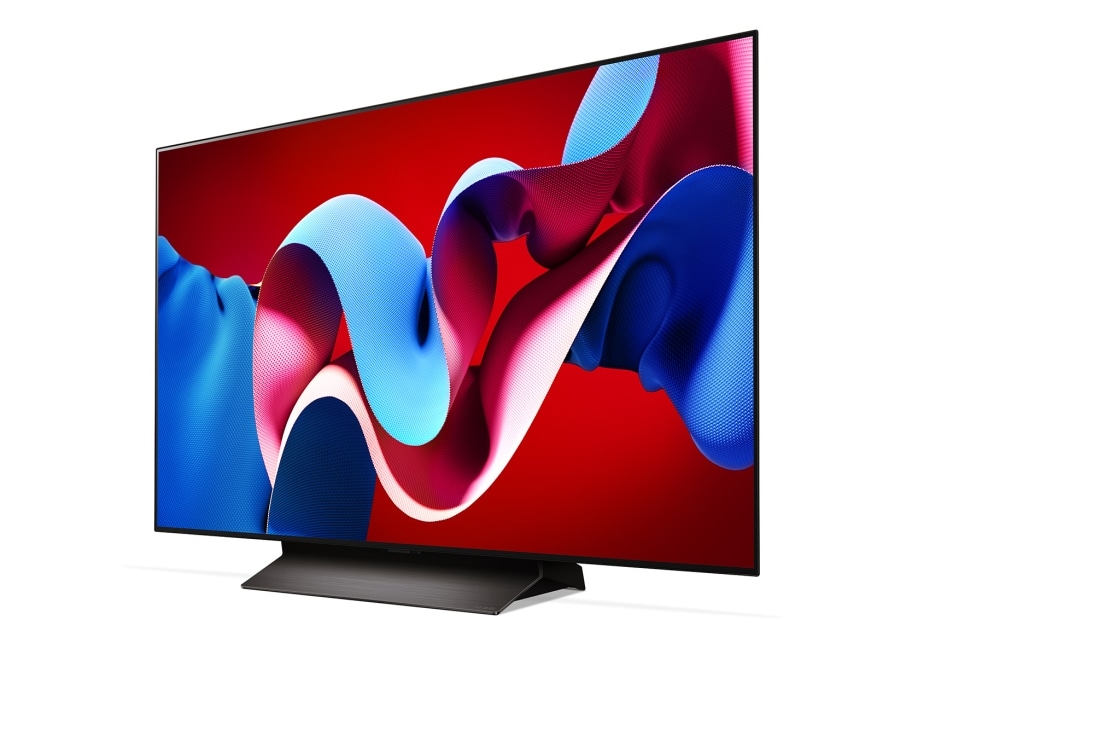 LG 48 pouces LG OLED evo AI C4 4K Smart TV OLED48C4, Vue latérale légèrement inclinée vers la gauche du LG OLED evo TV, OLED C4, OLED48C46LA, thumbnail 4