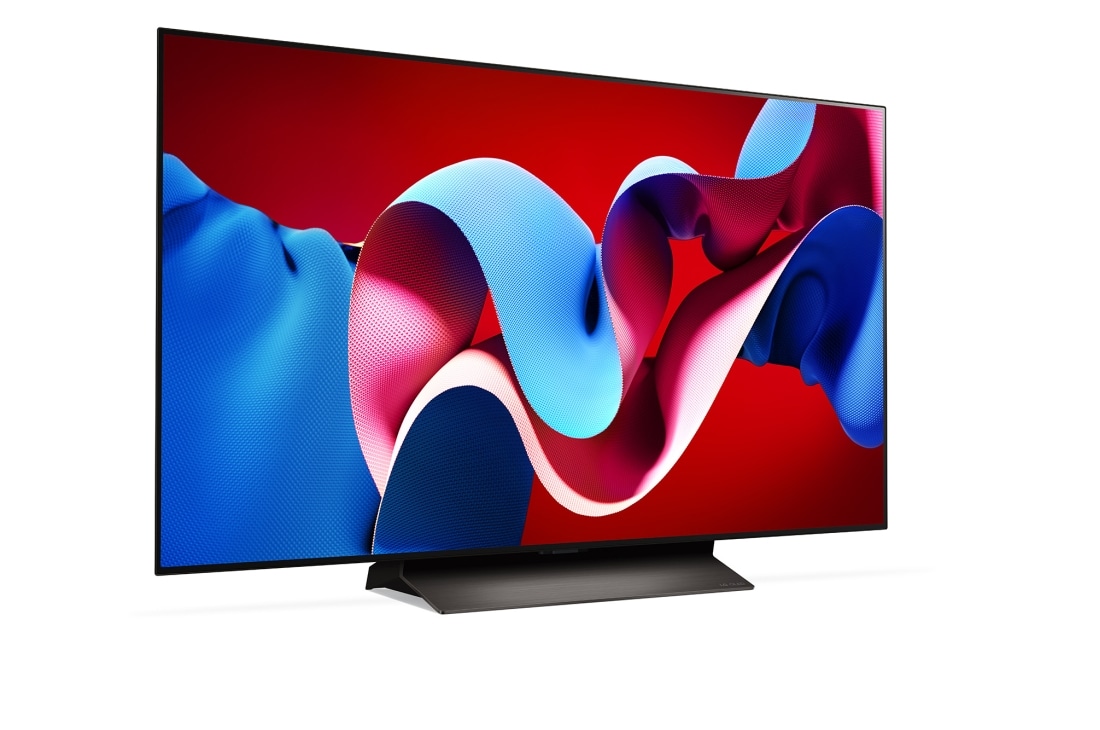 LG 48 pouces LG OLED evo AI C4 4K Smart TV OLED48C4, Vue latérale légèrement inclinée vers la droite du LG OLED evo TV, OLED C4, OLED48C46LA, thumbnail 7