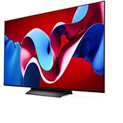 LG 77 pouces LG OLED evo AI C4 4K Smart TV OLED77C4, Vue latérale légèrement inclinée vers la gauche du LG OLED evo TV, OLED C4, OLED77C46LA, thumbnail 4