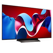 LG 77 pouces LG OLED evo AI C4 4K Smart TV OLED77C4, Vue latérale légèrement inclinée vers la droite du LG OLED evo TV, OLED C4, OLED77C46LA, thumbnail 7